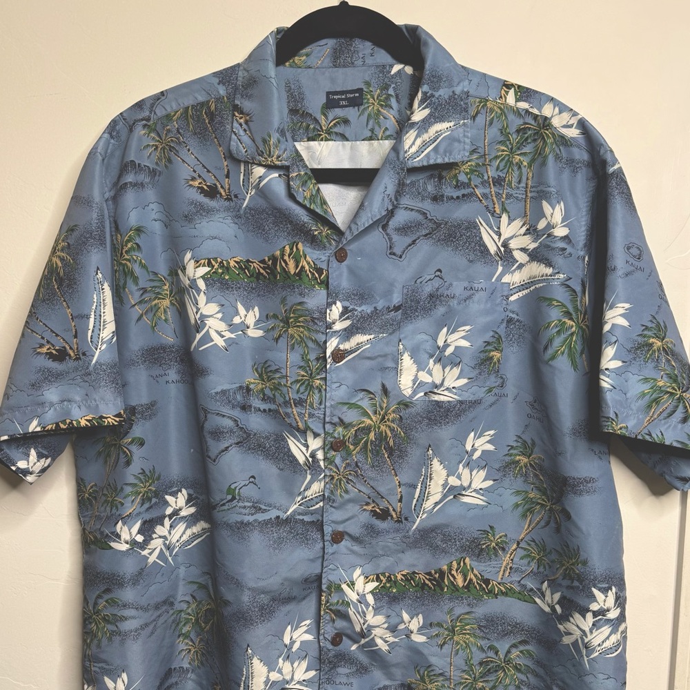 Tropical Storm Men’s Hawaiian Shirt, 3XL